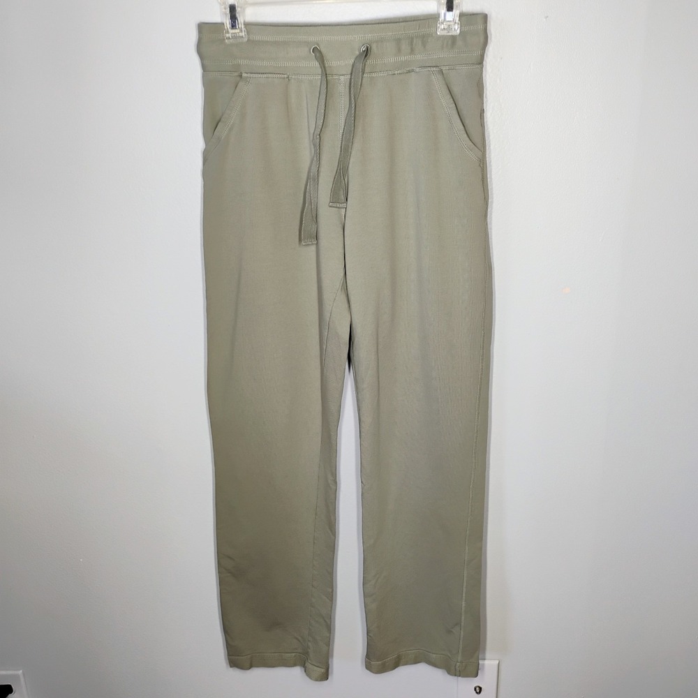 Pact Organic Cotton Sweatpants Womens Small Green Straight Leg Lounge Athleisure